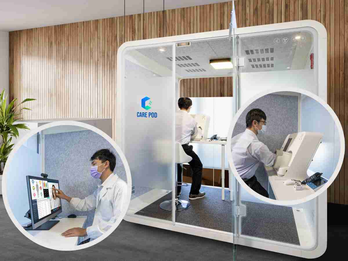 达擎于医疗科技展中展出＂远距诊疗舱＂，，，以因应医疗数字化及社会高龄化趋势下、、复诊及慢性病患等族群对于远距看诊需求逐渐升高所推出的创新整合方案。。。。多功能合一、、高隐私性的远距诊疗舱可根据病患端与医师端的不同需求，，，，提供弹性化及客制化功能，，，，节省医生和病患的精力及时间